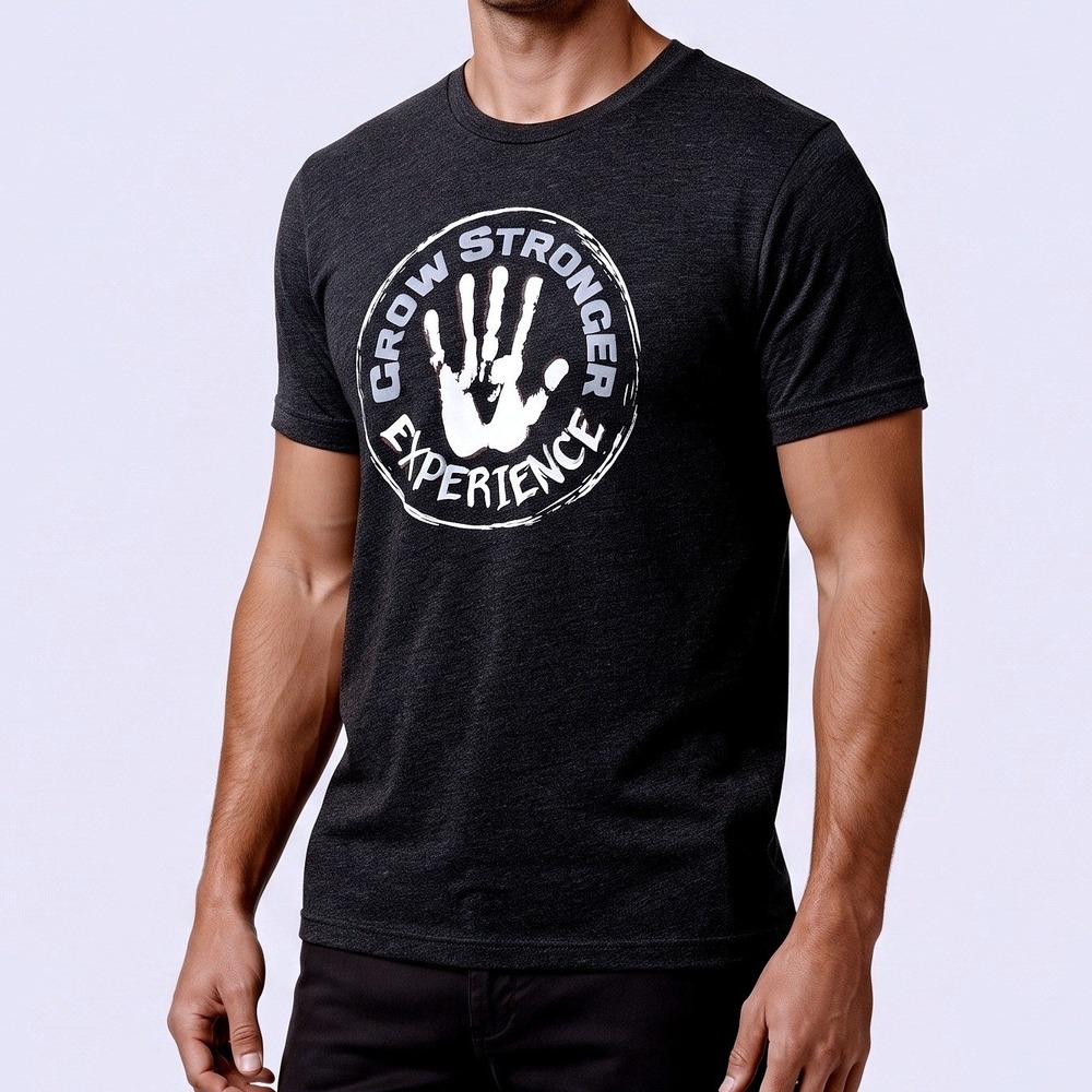 Next Level Grow Stronger Experience Tee Mens L Charcoal New Graphic Shirt